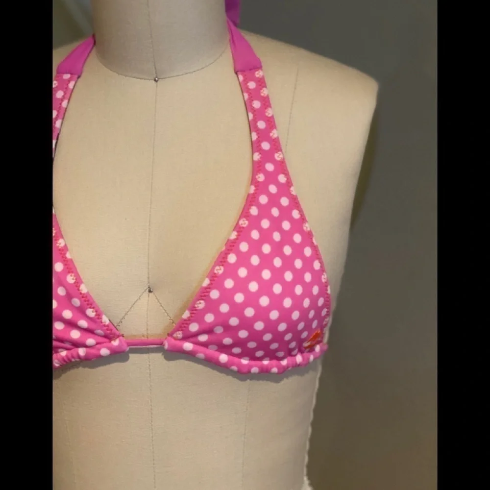 Billabong Reversible Pink/Wht/Brn Triangle Bikini​​​​​​​​​